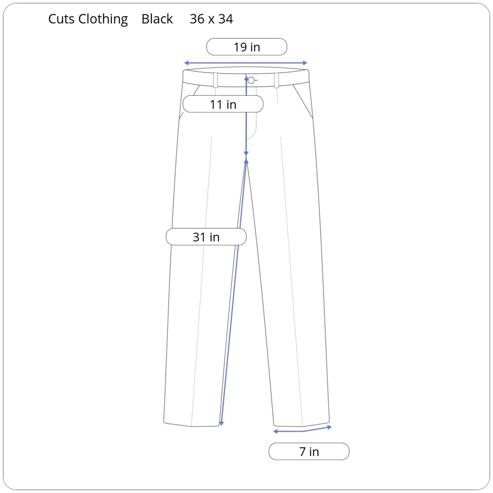 Cuts Clothing AO 5 Pocket Performance Pants Men's 36 x 34 Slim Black Stretch - Picture 3 of 14